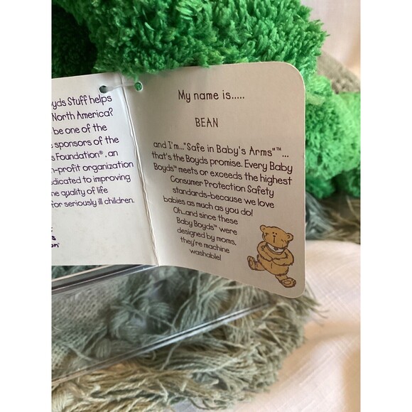 Baby Boyds Starlight Green Frog Plush Toy Stuffed Animal 16" 100% Safe For Baby - Picture 9 of 10